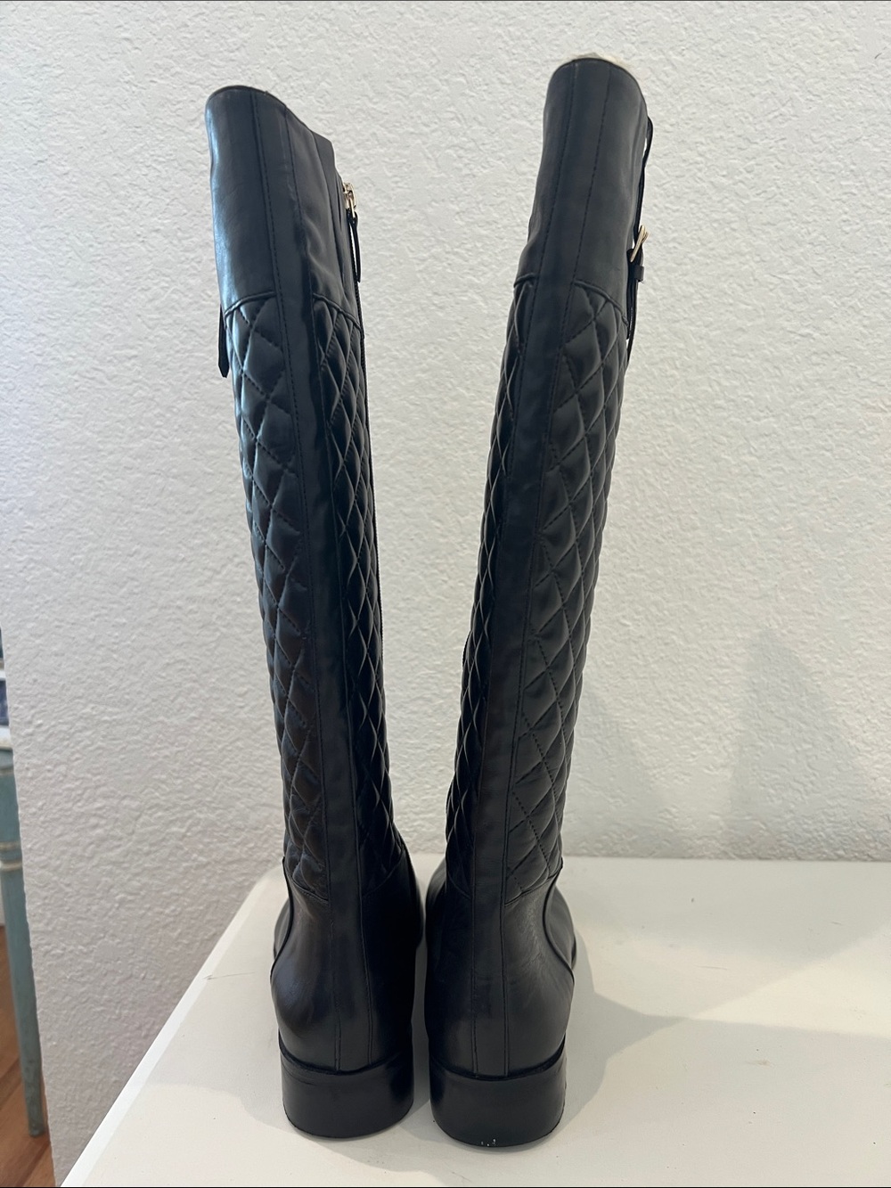 Talbots Black Quilted Knee-High Riding Boots - Picture 4 of 7